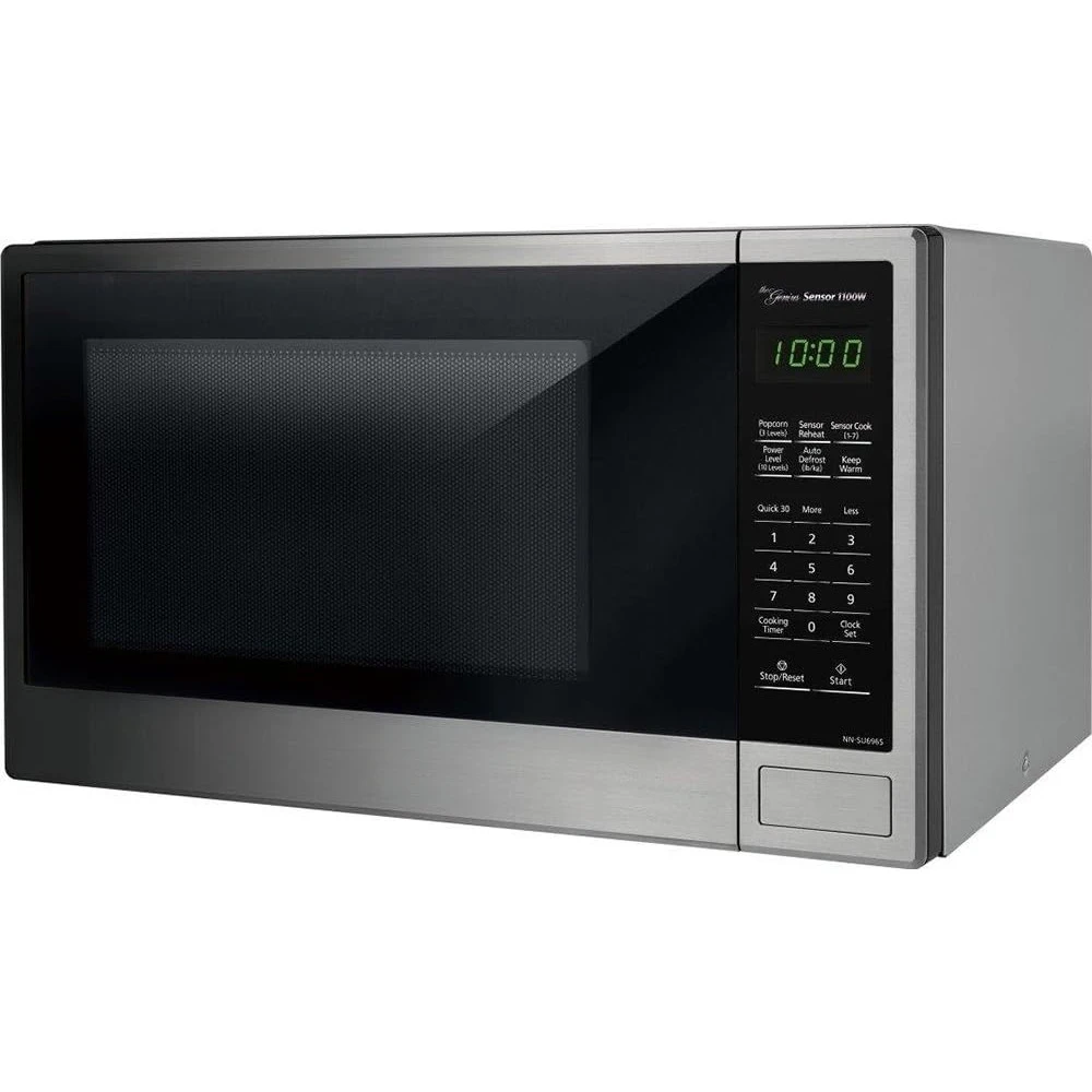 Horno microondas NN-SU696S, 1100 vatios, 7 artículos de menú de cocción automática preestablecidos, 1,3 Cft, inoxidable