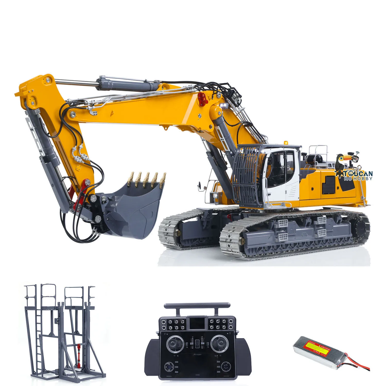 NEW LESU LR960 1/14 RC Full Hydraulic Excavator Heavy Digger Metal Tracked Construction Vehicle Light System Painted Assembled