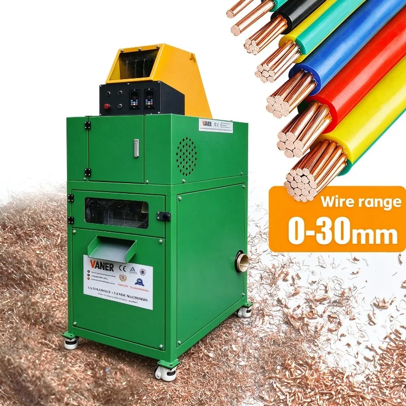 Small Size Cable Wire Recycling Machine Copper Wire Separator 50-70kg/h Dry Type Copper Granulator for Sale