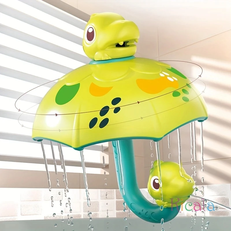 Dinosaur Bath Toy with Shower Water Play Animal Role Toy for Preschool Includes Umbrella Educational Swimming Summer Gift Toy