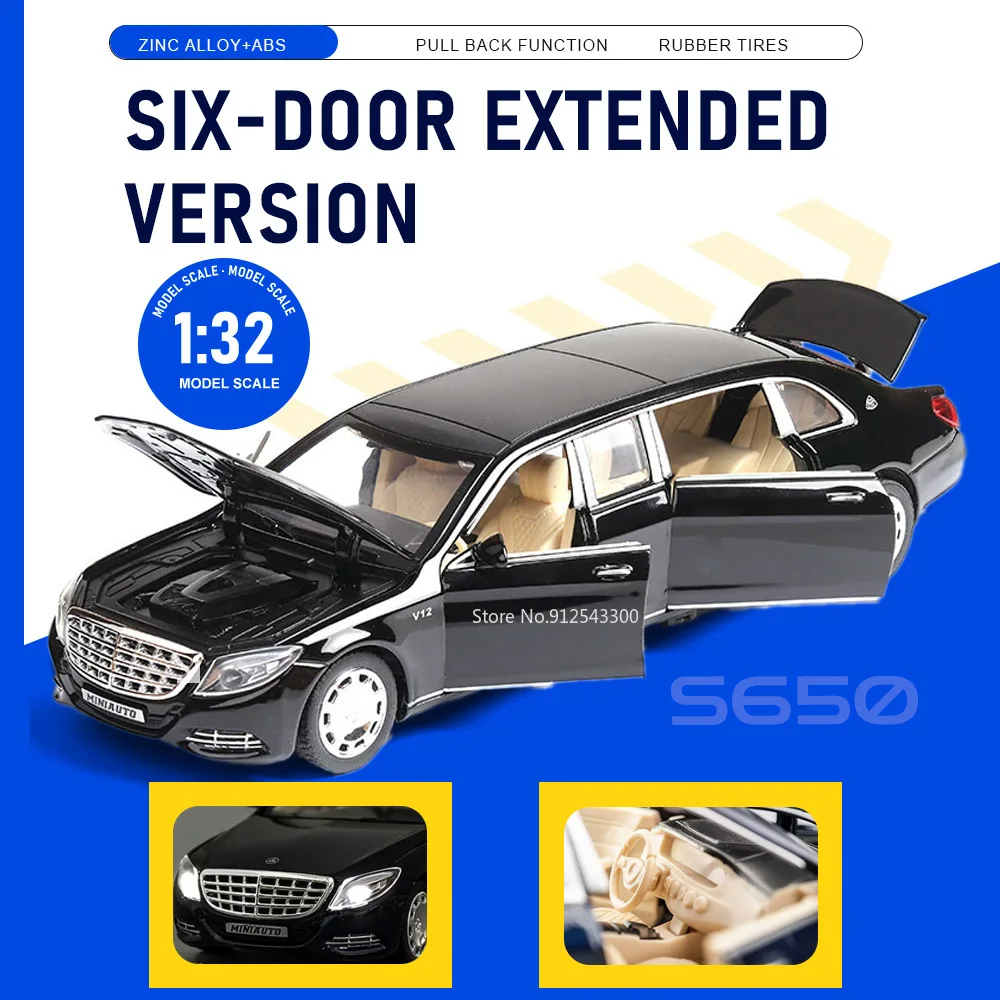 

Модель автомобиля 1:32 S650 300SL, игрушка с открывающимися дверями, звуком и светом, инерционная, из сплава, миниатюрная, для коллекционеров, праздничные подарки