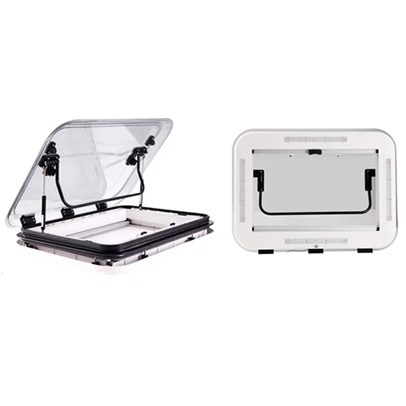 500x500MM/700x500MM RV Sunroof Conversion Kit Double-Layer Thickened Acrylic Roof Vent with Sunshade and Mosquito Screen