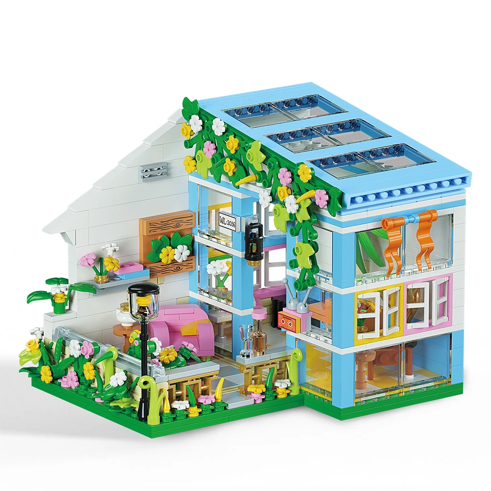 

Sunshine Flower House Theme Building Blocks, 400