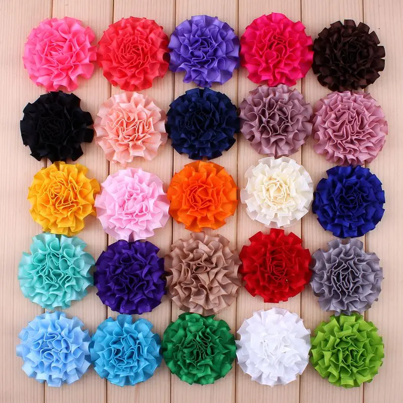 10PCS 5.5CM Fashion High Quality Chic Satin Ribbon Flowers For Hair Accessories Hair Flower For Wedding Bouquet  Headbands