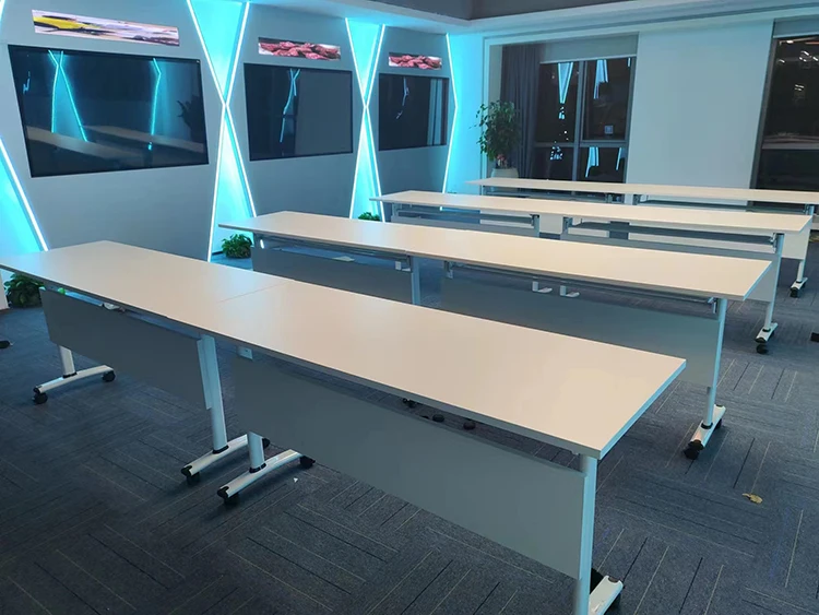 Customized rectangle conference foldable table portable office furniture meeting desk movable folding desk for office