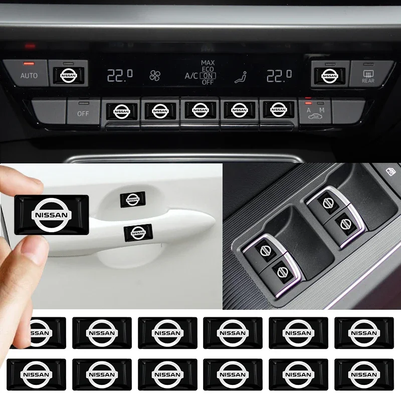 10pcs Car Interior Window Button Lifter Switch Stickers For Nissan Sentra Altima X-Trail T31 Dualis J10 Patrol Y62 Teana J32 V36