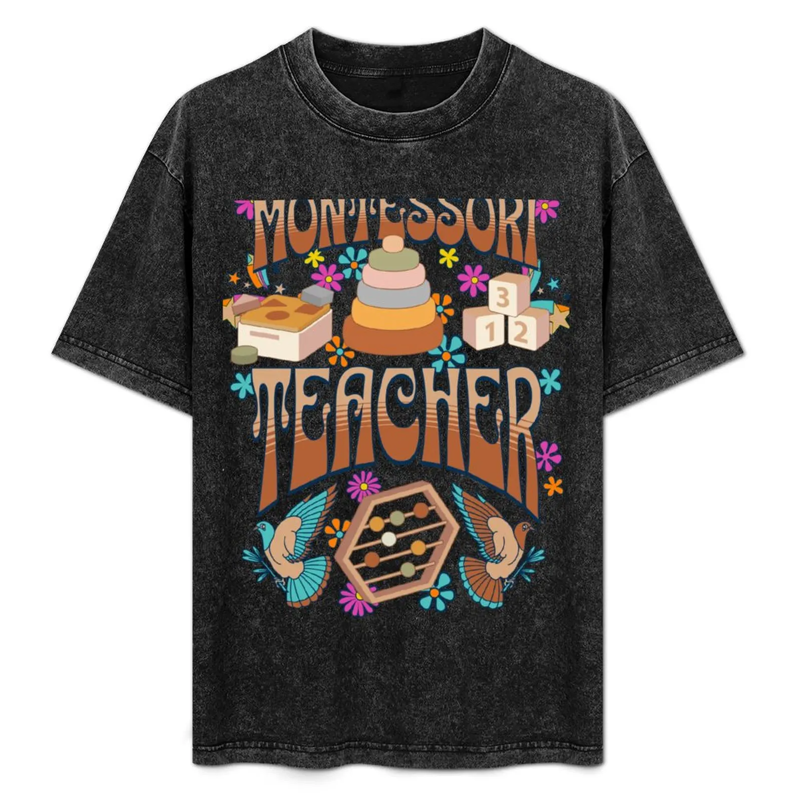 

Montessori Teacher Retro T-Shirt Lightweight Running T-Shirt