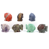 1.5in Natural Stone Carving Fish Statue Gemstone Animal Figurine Decor Creative Fish Tank Potted Micro Garden Landscape Ornament 2
