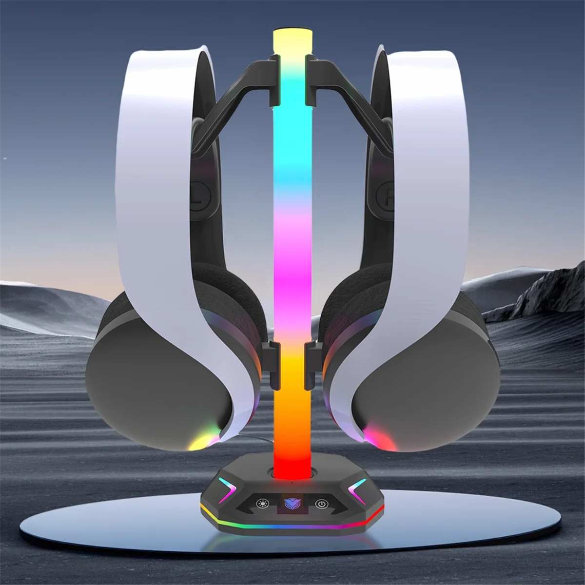 2025 + خطاف تحكم حامل سماعة الرأس 9 أوضاع إضاءة لوحدة التحكم المكتبية حامل شماعات لـ ///Switch Pro Gamepad