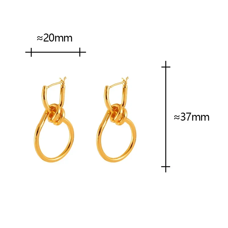 

Real 925 Sterling Silver 18K Gold Twisted Geometric Hoop Earrings for Women Trendy Personality Fine Jewelry Accessories