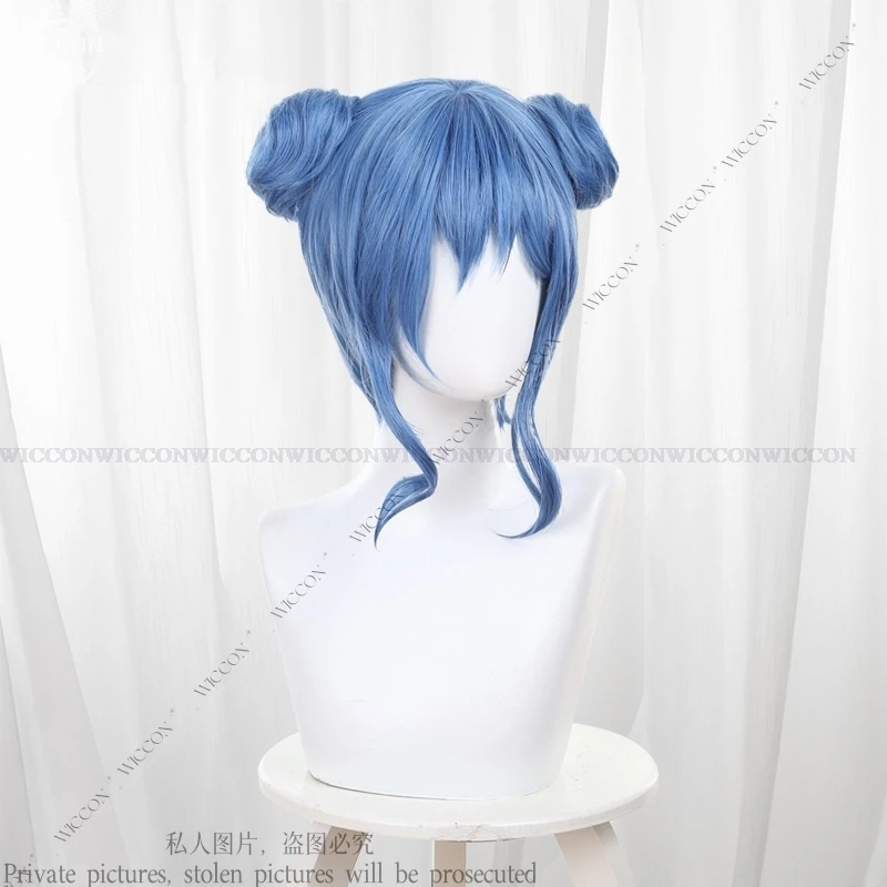 Juvia Lockser-女性のためのアニメの妖精のコスプレかつら,青い尾,短い髪,中国風,タトゥーステッカー,ハロウィーンパーティー,無料ギフト