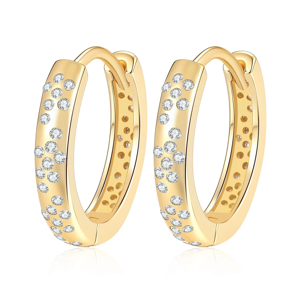 

D Color all Moissanite Earrings S925 Sterling Silver18K Gold Plating Ear Studs for Woman Party Jewelry Gift