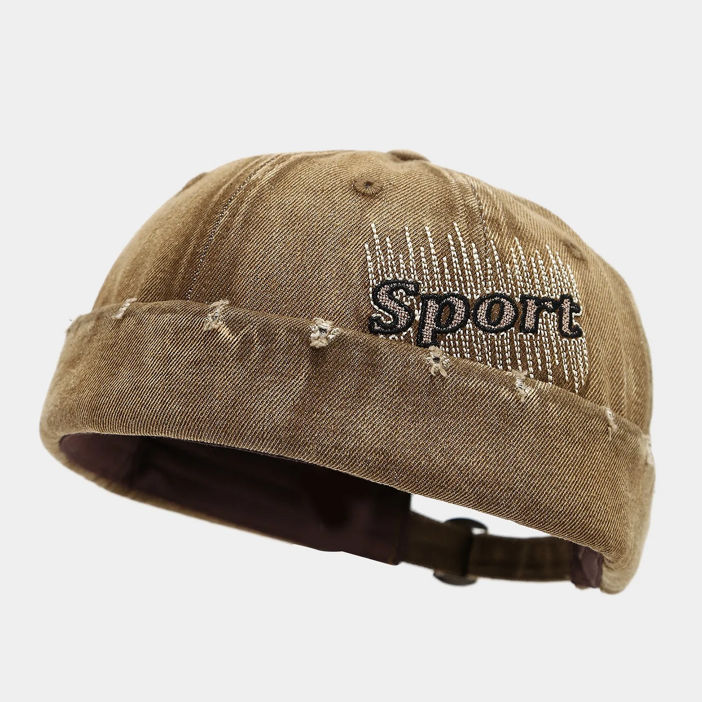 Vintage Washed Denim Brimless Hat for Men & Women Distressed Docker Cap Adjustable Casual Sailor Cap Skullcap Beanie Hat view 5