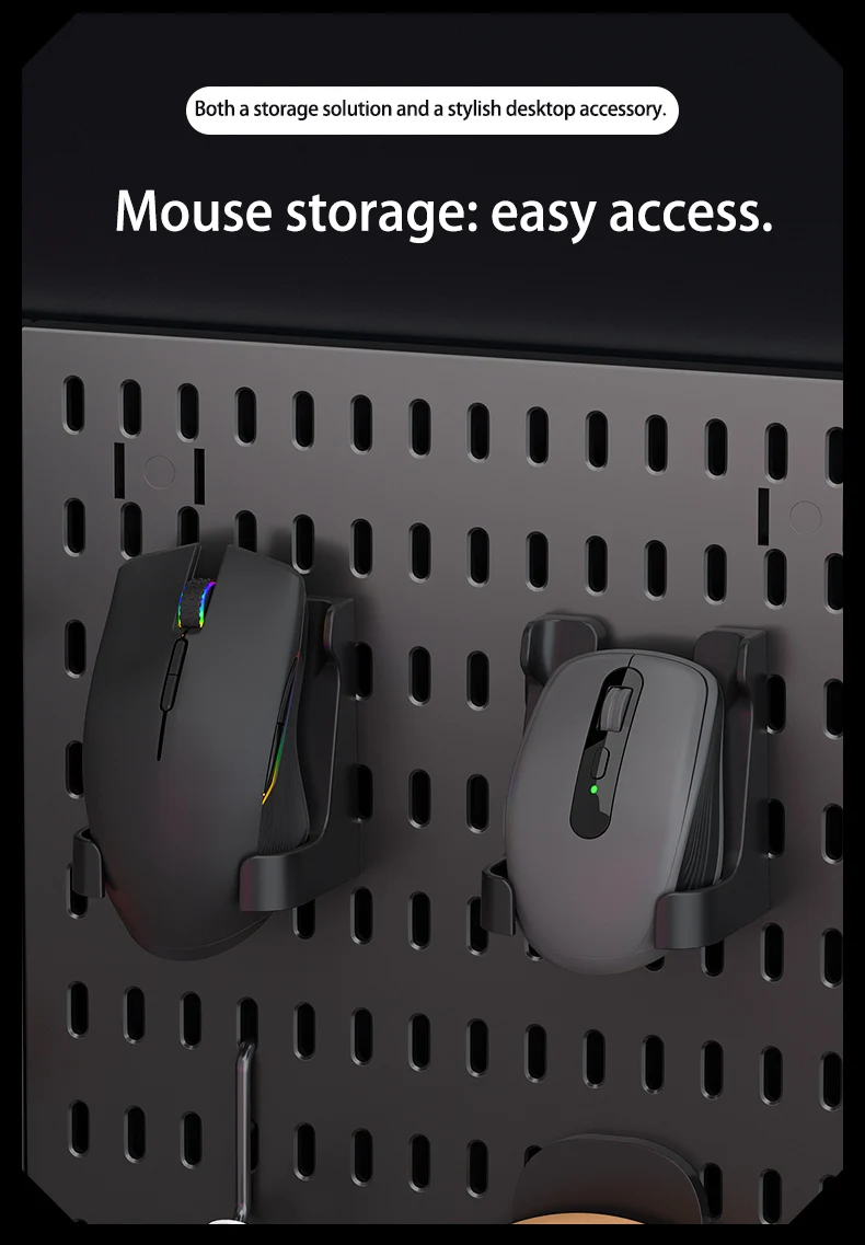 mouse storage - easy access.