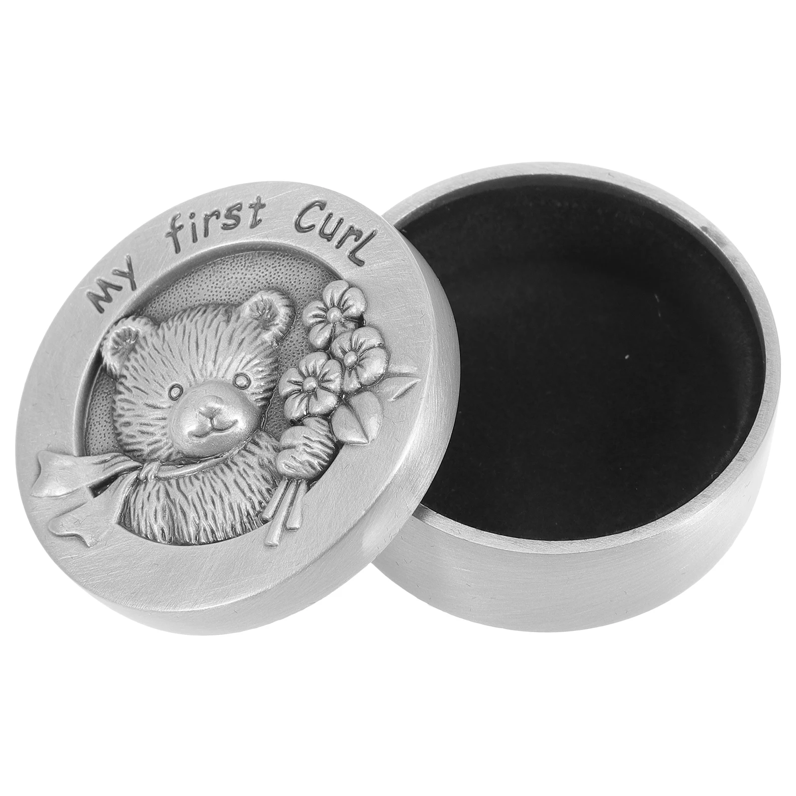 Stainless Steel Baby Fetal Hair Keepsake Box Metal Storage Container Smooth Surface Cartoon Design Practical Durable Infant