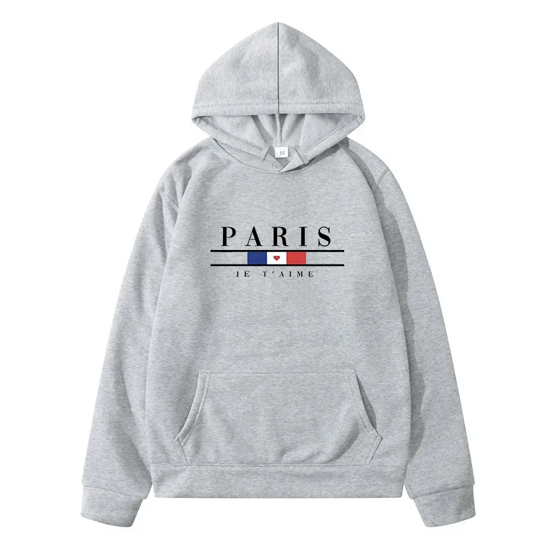 PARIS Hip Hop Street Casual Printed Female Hoodies Fashion Hoodie Oversize Loose New Sweatshirts Autumn Warm Fleece Clothing