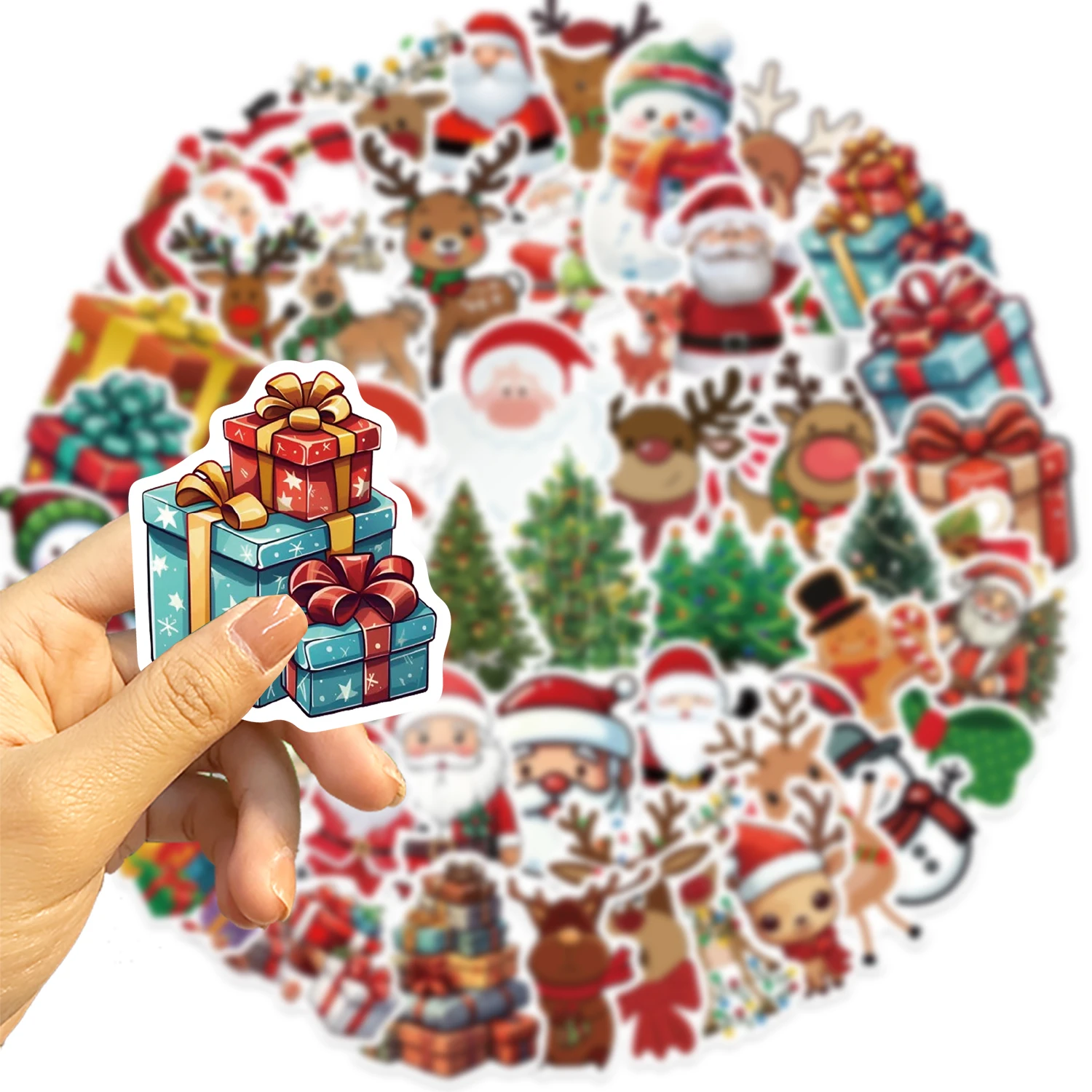 50PCS New Christmas Stickers Kids DIY Graffiti Luggage Skateboard Laptop Water Cup Mobile Phone Personalized Stickers Toy