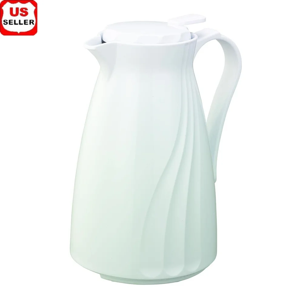 

Twist N' Serve Coffee Carafe 1.2L BPA Free Plastic Stackable Foam Insulated Push Button Lid Dishwasher Safe Hot Beverage