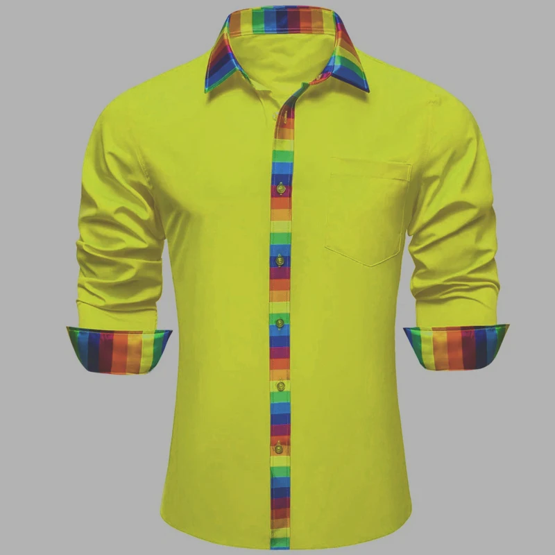 Men's new fashionable long sleeved men's casual single breasted shirt retro geometric clothing