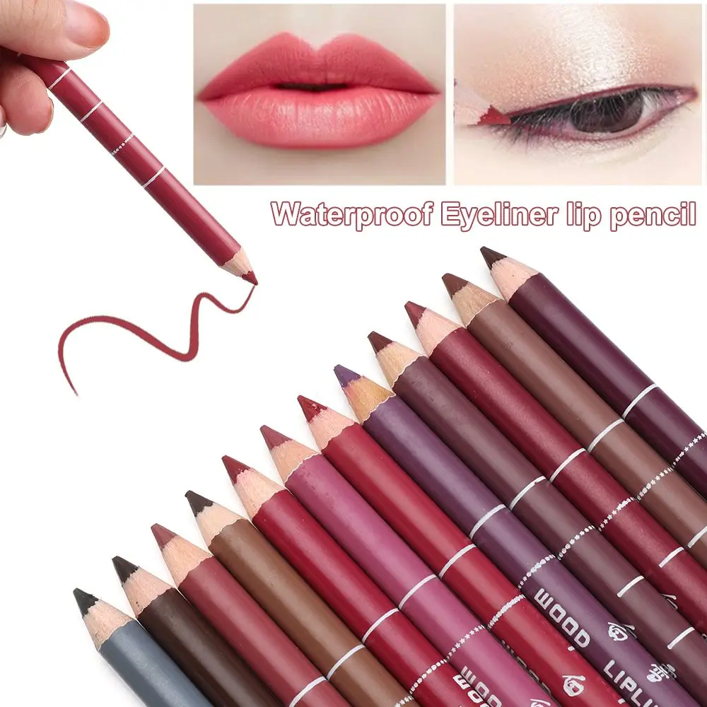 1PC Wood Waterproof Professional Long Lasting Lip liner Pen Cosmetic Tool Eyeliner Pencil Makeup