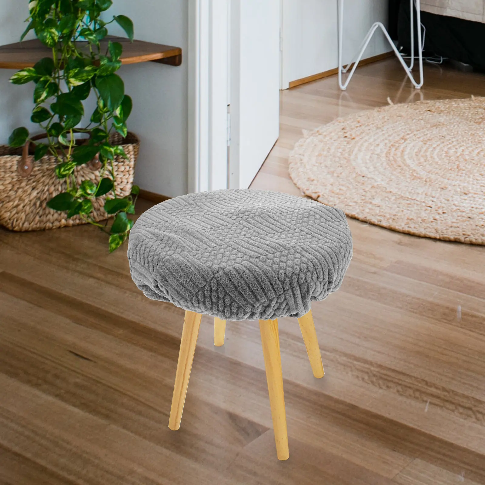 Elastic Round Chair Seat Covers for 11-14 Inch Stool Cushion Stretchable Dining Chair Slipcovers Kitchen Seat Protector Party