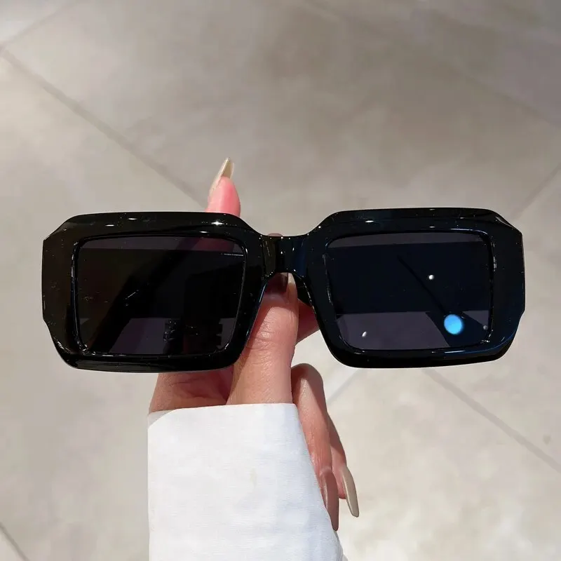 KAMMPT Fashion Retro Rectangle Punk Shades Ins Brand Design Women's Sunglasses Hip Pop Hiking Trends Sun Glasses for Men's