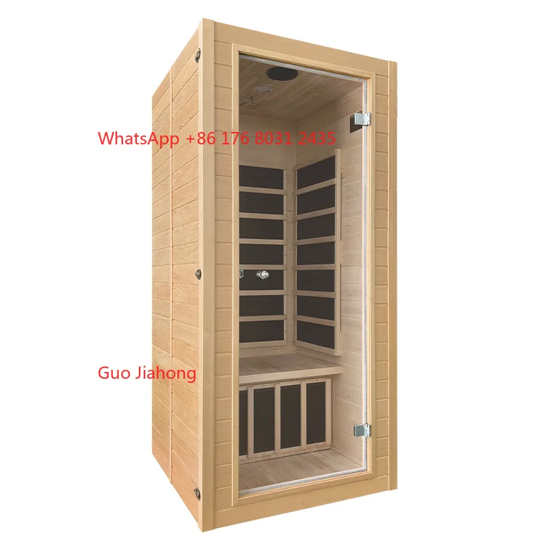 

Modern Heat Indoor Hemlock Sauna Room for 1 Person Using