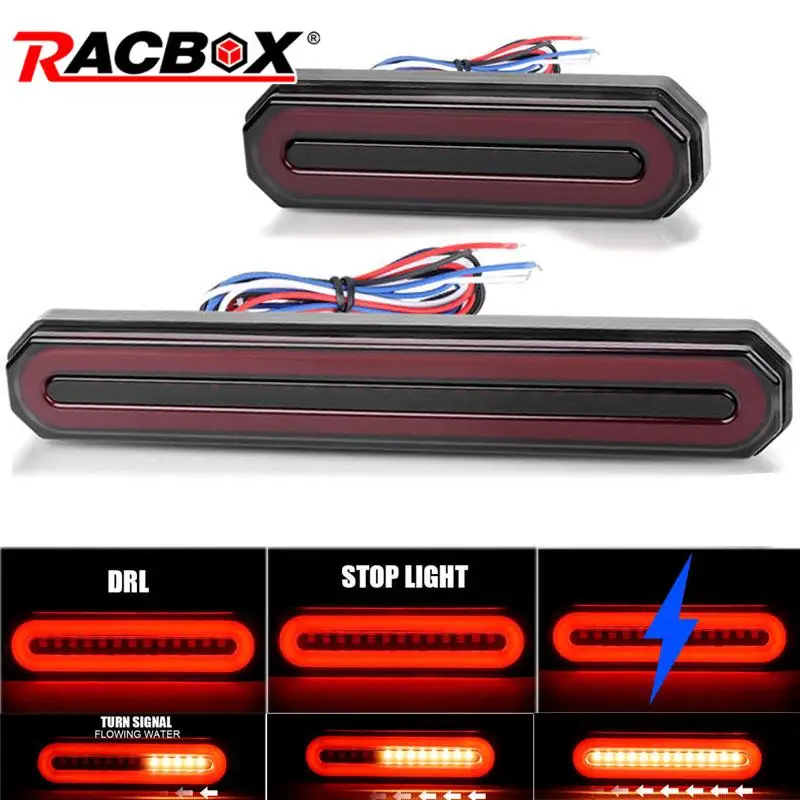 Feux arrière d'arrêt de frein de voiture, clignotant séquentiel, feu arrière DRL, moto, camion, remorque RL, 12V, 24V, 45/87 LED, 3 en 1