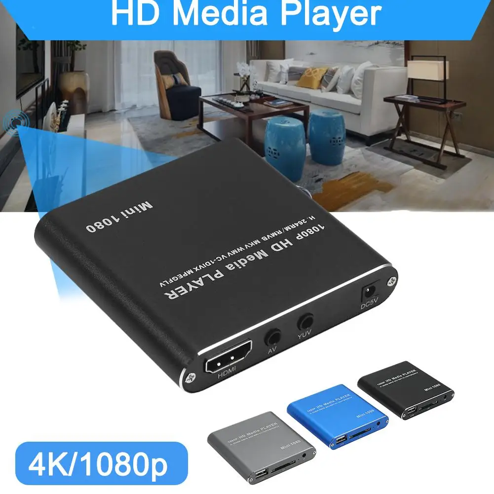 

Mini Full HD Media Player Support SD Card USB Disk Autoplay Photo HDD MP3 Video Player Music Advertising Multi-Media 1080P V9M3