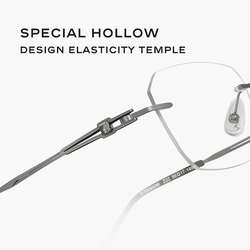 CAPONI Prescription Men Glasses Pure Titanium Progressive Computer Glasses Anti Blue Light Reading Rimless Eyeglasses PJ23503