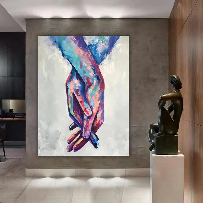 

Couple Holding Hands Canvas painting Love Hands Posters and Prints Wall Art Pictures Gift Art for Him Living Room Home Decor