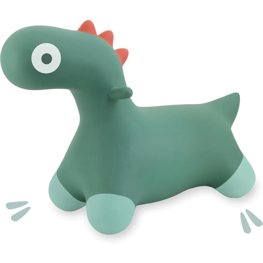 Hoppi Dino Springen Opblaasbaar Speelgoed Tuin Groen voor 18 maanden Buiten Binnen Gebruik met Pomp Cadeau Ontwerp