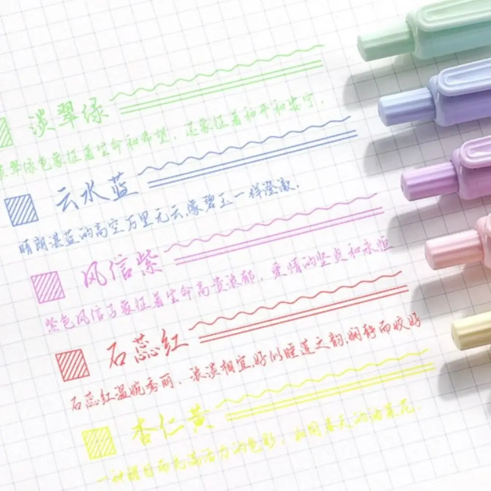 Recambios de bolígrafo de tinta de colores INS, punta de 0,5mm, escritura eficiente, núcleos de bolígrafo de Color Morandi, varillas de bolígrafo de dibujo, recambios de bolígrafo de Gel para oficina, 5 uds.