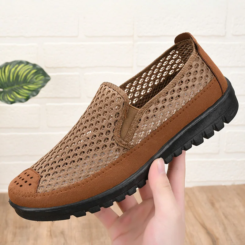 

2014 Summer Loafers Male Tennis Shoes Breathable Mesh Surface Middle-aged Daddy Soft Bottom Anti-slip Elderly Leisure Men Shoes