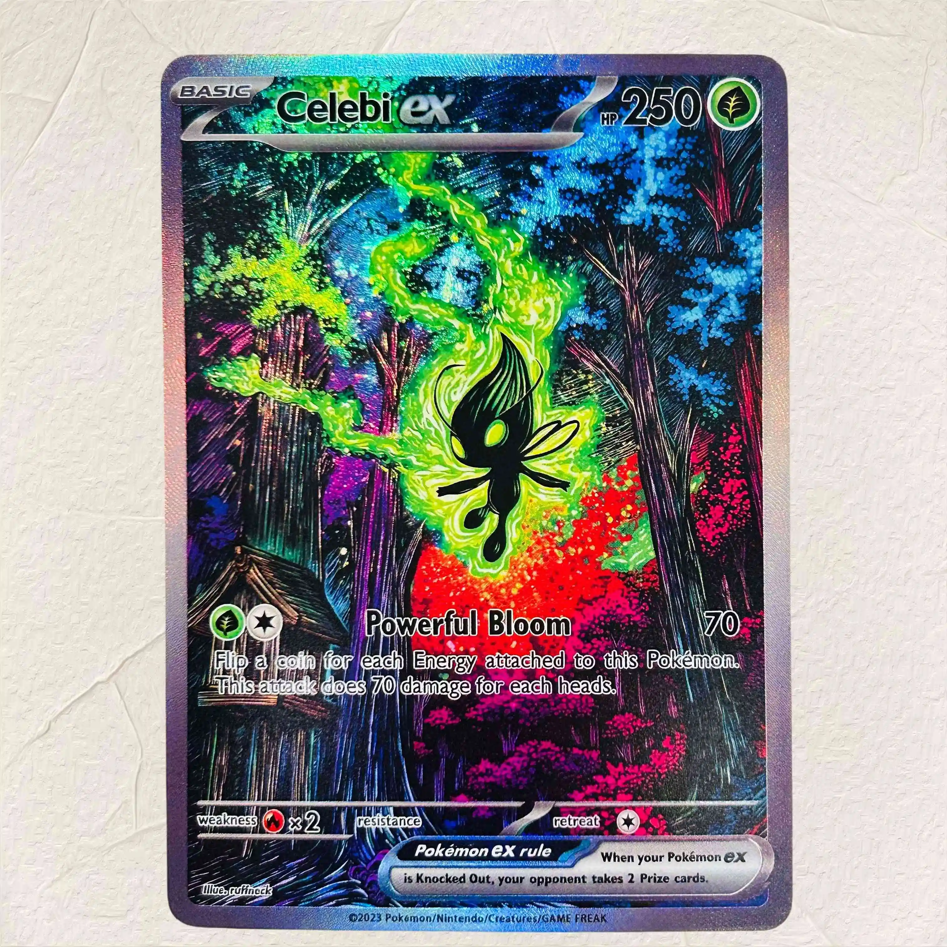 DIY Celebi Ex Folien-Textur-Karten Englische Version Sammlerqualität Premium Anime-Sammelkarten