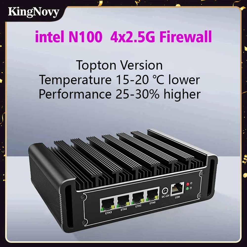 

Intel N100 Firewall Router Appliance 4x 2.5G LAN i226-V Fanless Mini PC N5105 N4000 J4125 NVMe Computer pfSense Proxmox Host