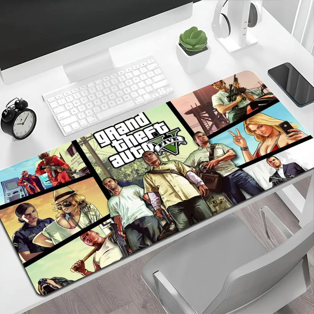 Grand T-Theft Auto V Mouse Pad HD Printing Computer Gamers Locking Edge Non-slip Mause Pads XXL90x40cm Keyboard PC Desk Pad cs l