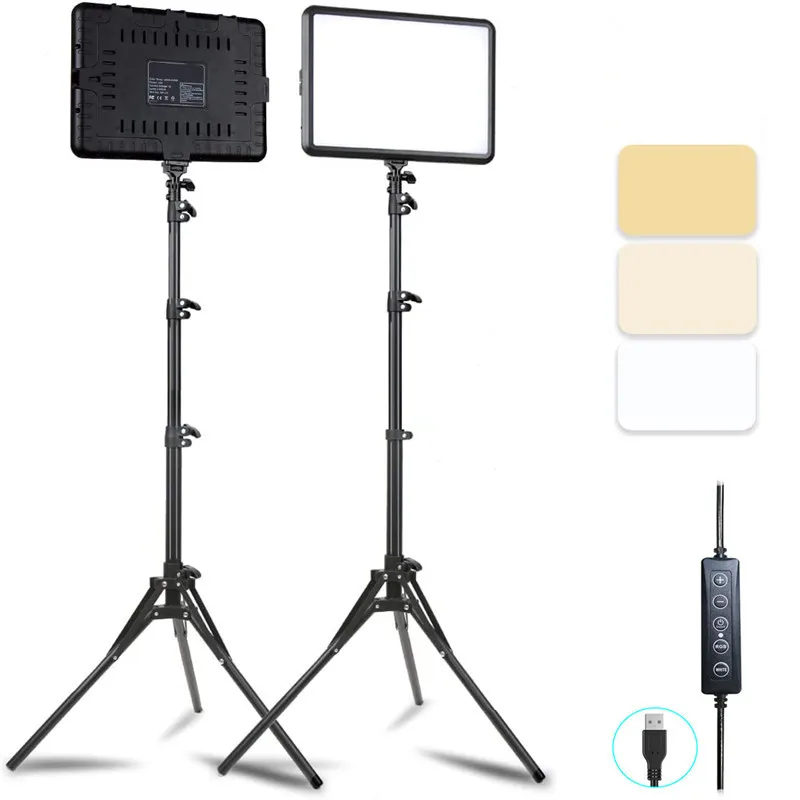 

LED Video Light Dimmable Photography Continuous Lighting Adjustable Tripod Stand Portable Fill Light for Photo Studio Shooting