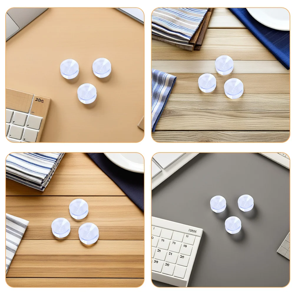16 cuscinetti per dischi trasparenti per piani da tavolo in vetro, riutilizzabili e versatili, compatibili con superficie da 20 mm, antiscivolo e resistenti ai graffi