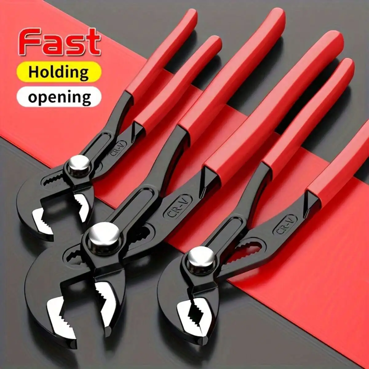 Multi-Function Pipe Wrench, Quick Adjustable Water Pump Pliers, Forged Gear Button-Style Comfortable Handle, Adjustable Wrench Large Opening Water Heater Pliers, Suitable For Water Pipes, Cars, Radiators, Plumbing Repair