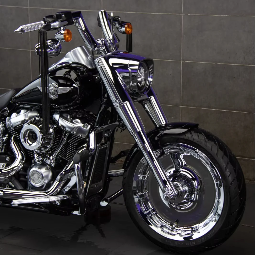 

STLF Sliver Stripe High Review Metal Motorcycle Short Front 18 Inch Fenders for '18-later Haley Original Softail Fat Boy Wheels