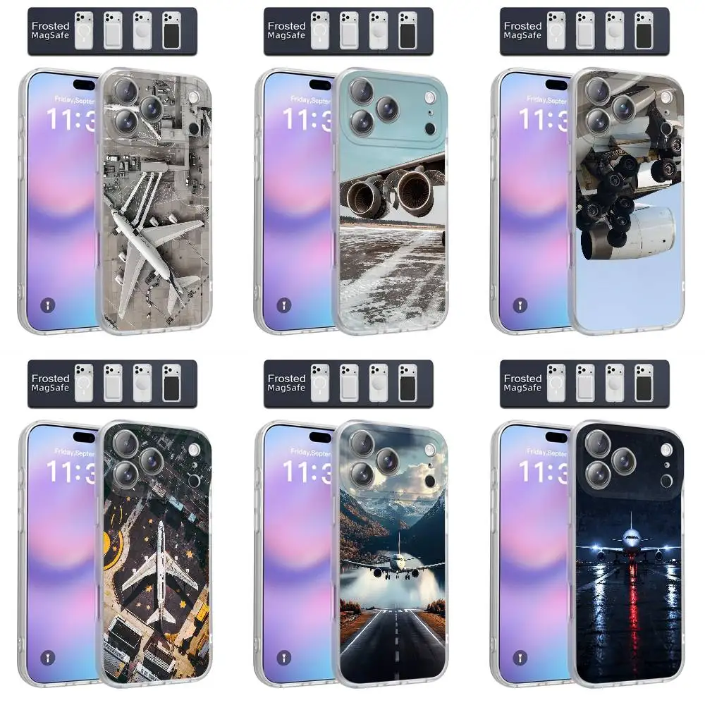 

Big Plane Airliner AIRPORT Phone Case For iPhone 17,16,15,14,13,12,11,Pro,Max,Plus,E,Air,Mini Magnetic Magsafe Frosted Clear