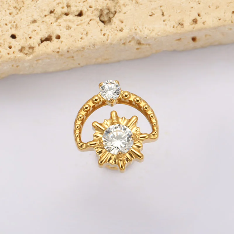 ASTM Titan mit CZ Bright Sun Piercing Labret Lab Stud Tragus Ohrstecker Zirkon Knorpel Helix Medusa Monroe Körperschmuck – Detail 7