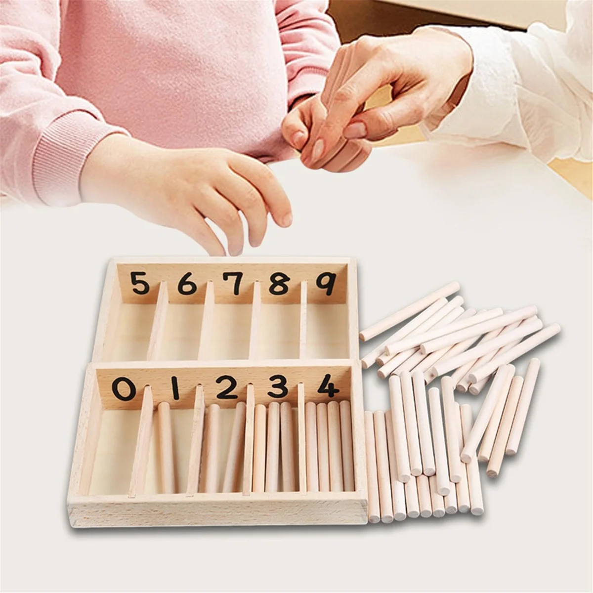 Spindle Box Kids Early Development Counting Sticks Professional Counting Early Learning Tool Maths Toys