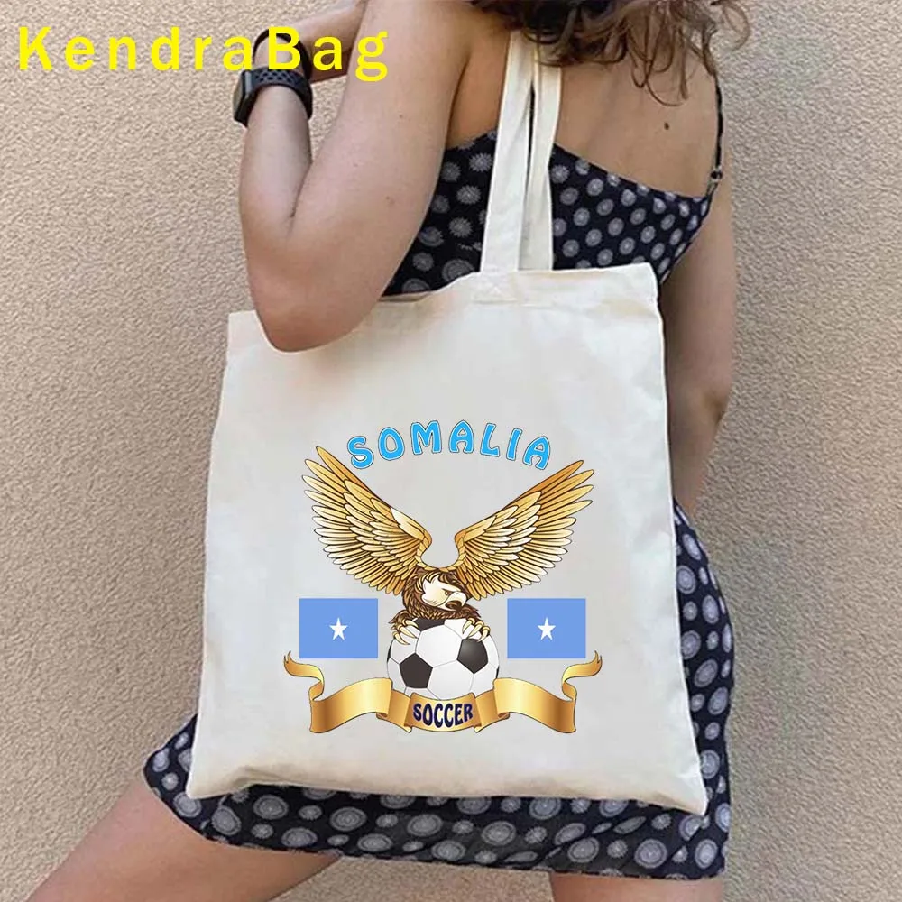 Somalia Country Map Flag Somalian Girl Love Heart Patriotic Cute Gifts Women Canvas Shoulder Totes Bags Harajuku Cotton Handbags