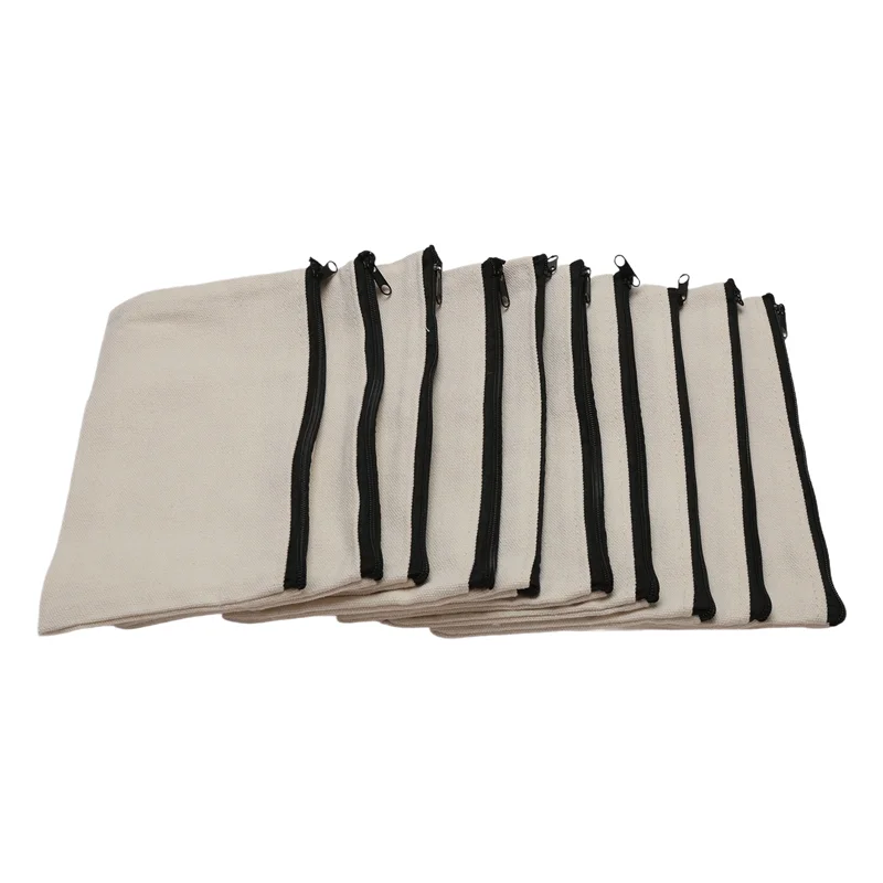 Classic-10Pcs Canvas Makeup Bags Canvas Zipper Pouch Bags Pencil Case Blank DIY Craft Bags Cosmetic Pouch For Travel DIY Craft S