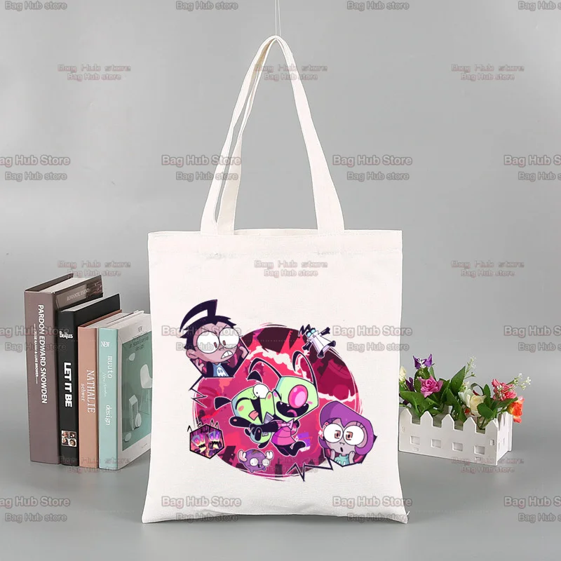 Reutilizável Eco Eco Shopping Bag, Invasor Zim imagem, Desenhos animados, Personalizado