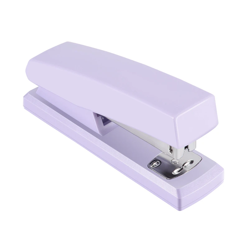 デスク用ポータブルオフィスホッチキス、耐久性のあるホッチキス、事務用品、紫、1個