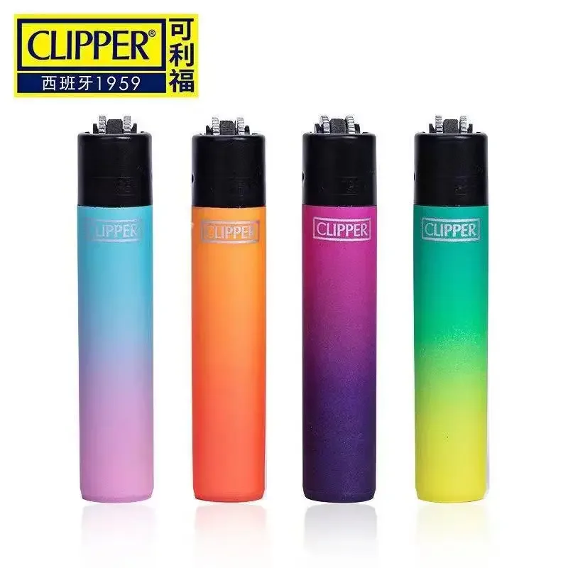 Clipper Spain Original Gasoline Lighter Grinding Wheel Flint Lighter Refillable Gas Rainbow Lighter Boxed Gadgets Cigarette Acce