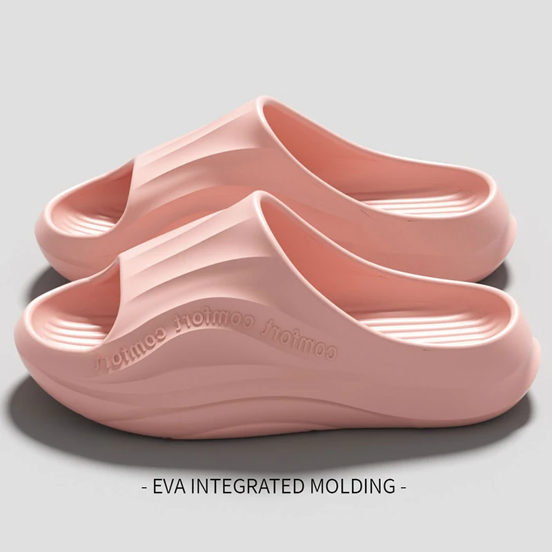

2026 Summer Thick Bottom Bread Slippers Women Non Slip Outdoor Beach Flip Flops Woman Comfy Eva Soft Sole Platform Home Slides